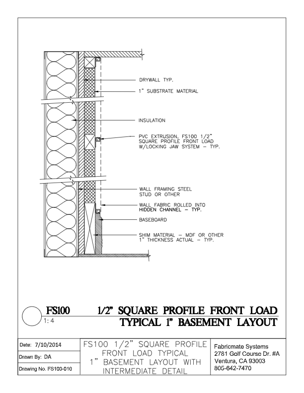 TYPICAL 1 INCH BASEMENT LAYOUT WITH INTERMEDIATE - FS100-010