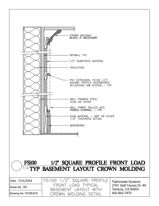TYPICAL BASEMENT LAYOUT WITH CROWN - FS100-013